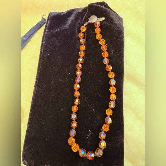 16 inches of vintage Les Bernard Amber Crystals - Picture 3 of 7